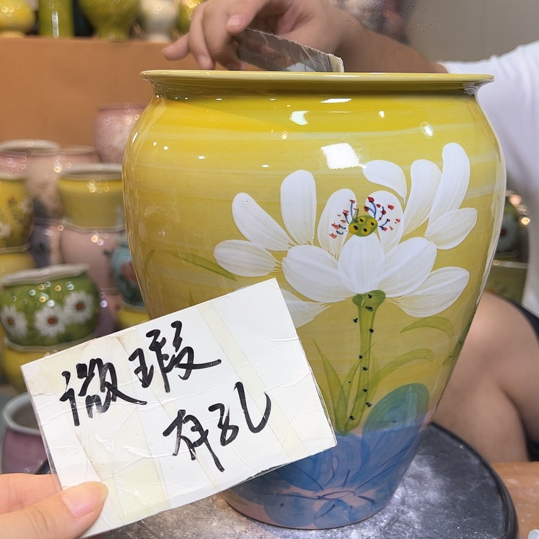 景德镇陶瓷花盆微瑕123