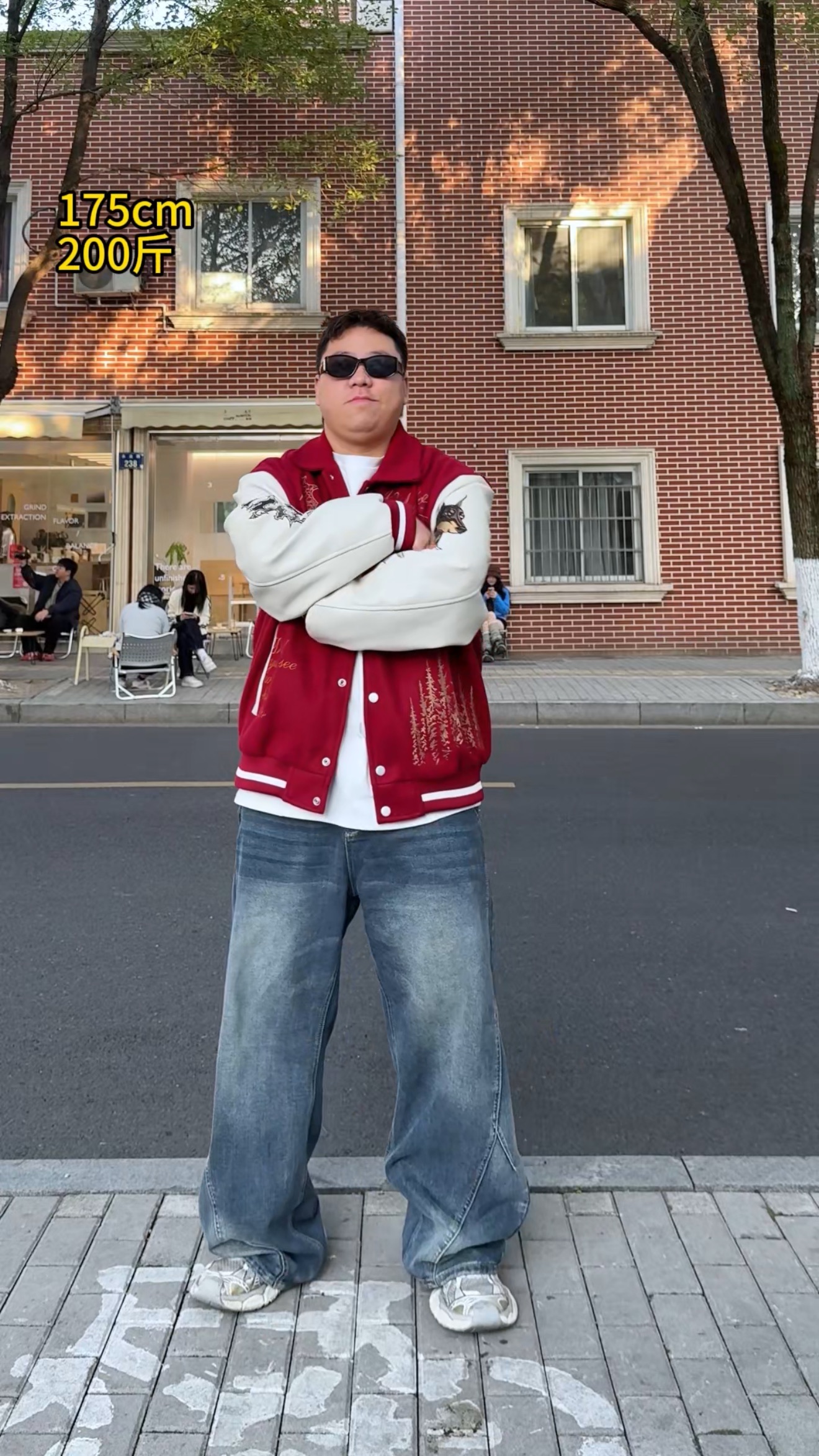 DALANGMAX陈达浪大码男装冬季新款拼色百搭加厚宽松棒球服外套潮