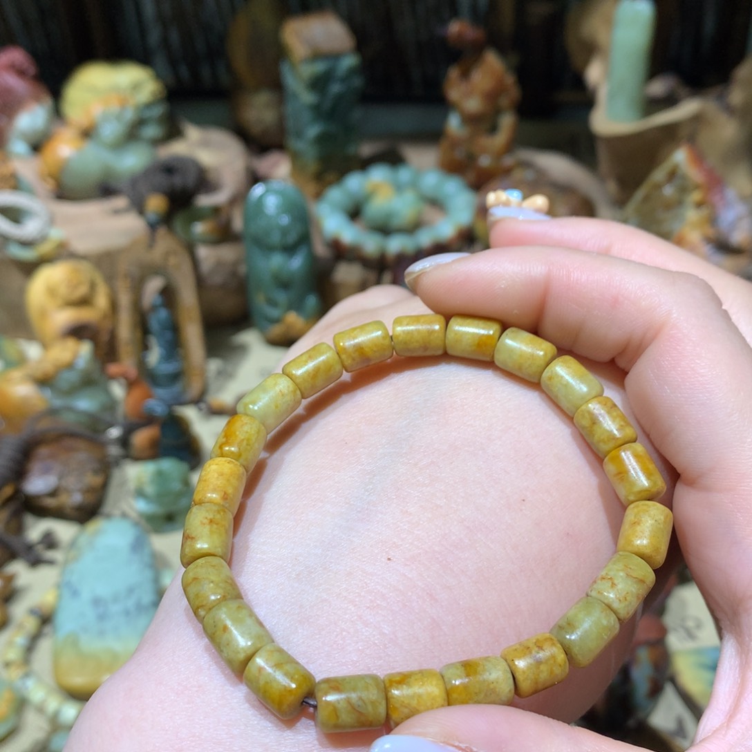 岫岩河磨玉（透闪石质玉）手串未镶嵌夏*