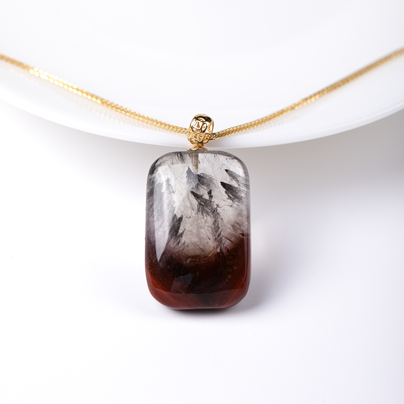 【盛玺轩专属】荆棘玫瑰极光水晶无事牌18k镶嵌吊坠（多样性发其一）