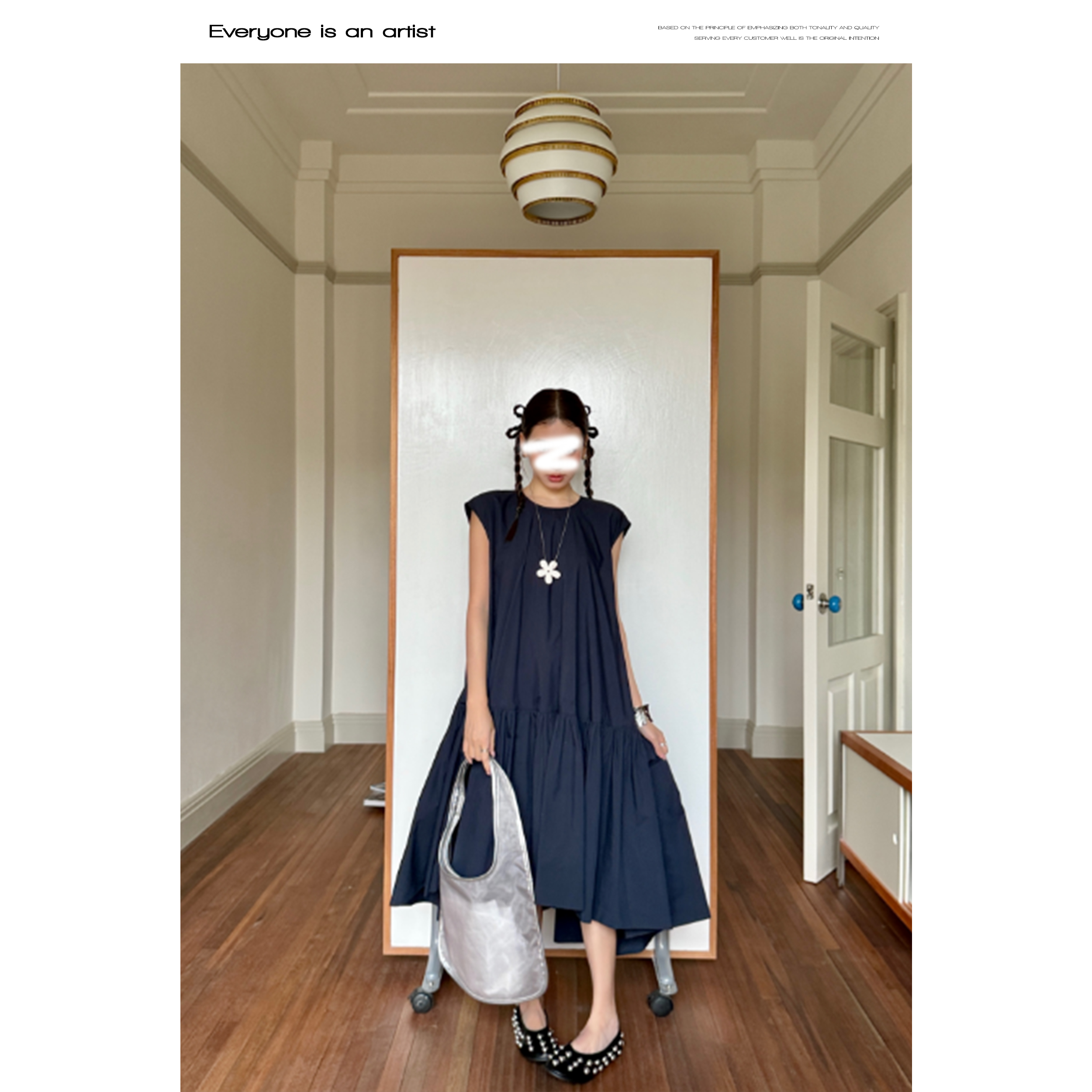 88909圆领背心裙不规则A字裙摆连衣裙