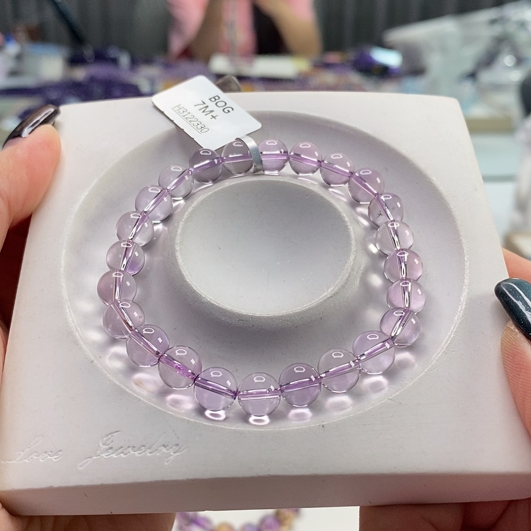 未镶嵌手串水晶啵****咪玻利维亚紫水晶7m+