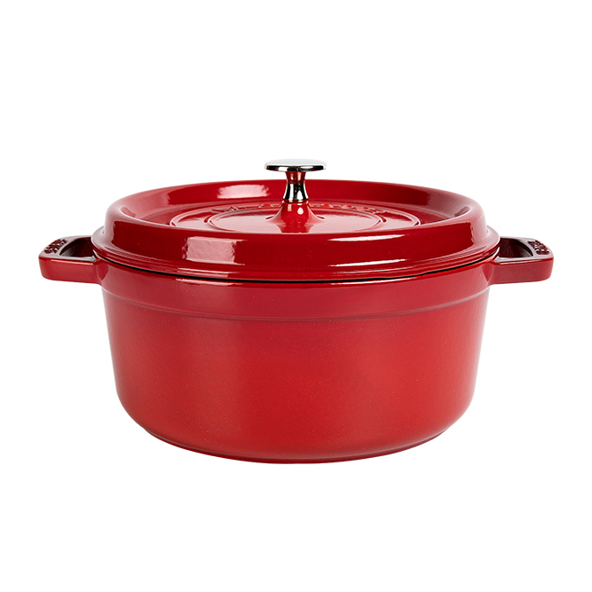 【A等品微瑕】staub/珐宝 珐琅铸铁圆形炖锅24cm 樱桃红 