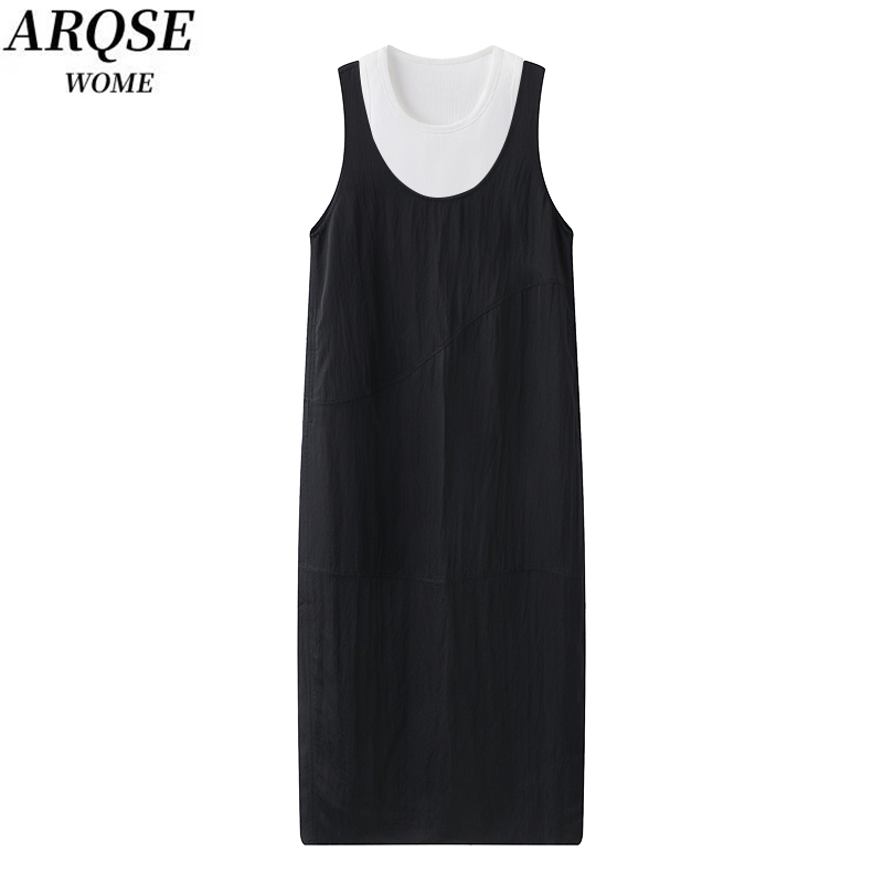 艾诺丝致予2025年夏季两件套无袖背心吊带连衣裙女9552