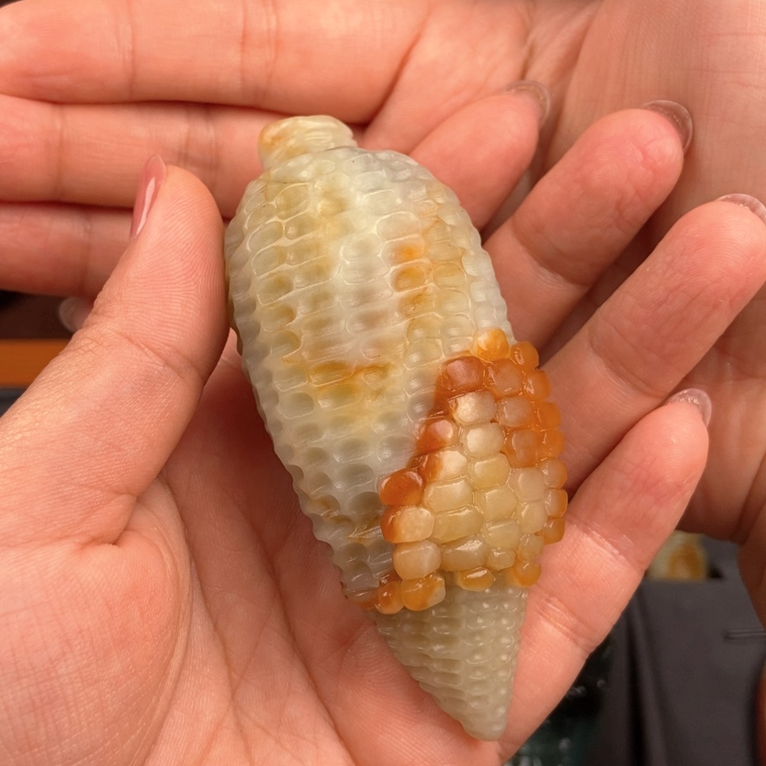 岫玉手把件未镶嵌蓝***半