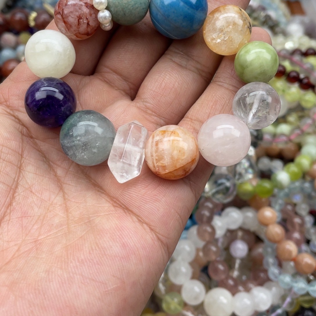 银S925镶嵌手链烟晶