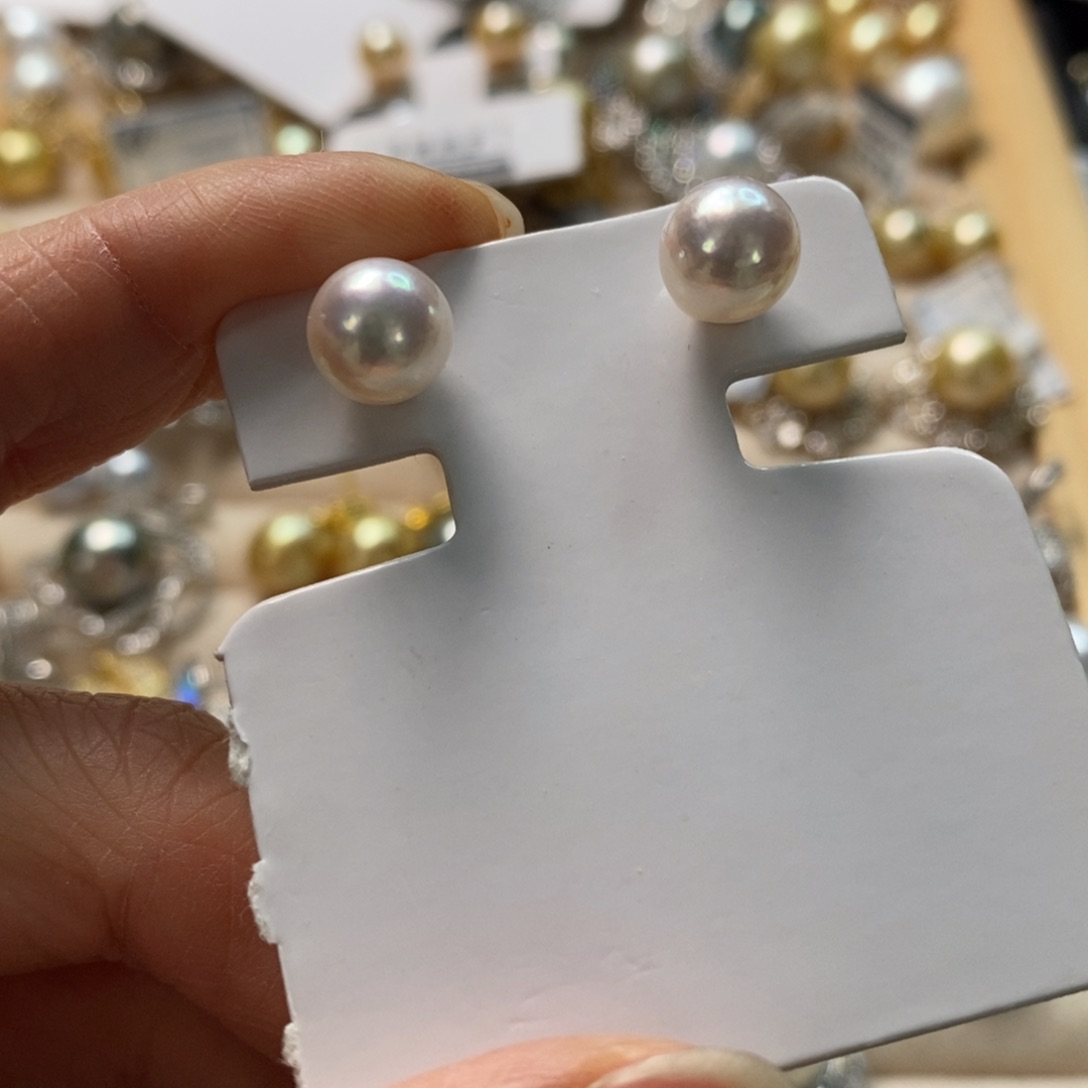 海水珍珠耳饰18K金镶嵌