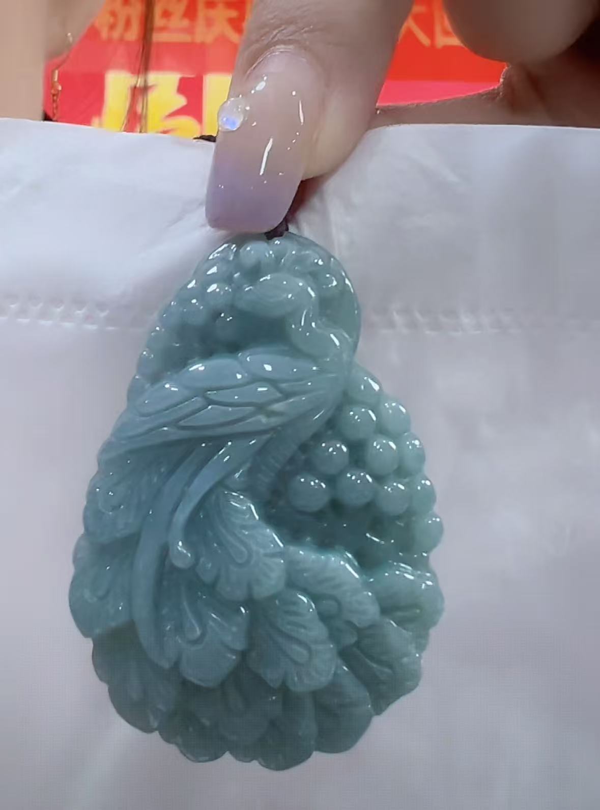 官方正品翡翠A货凤凰（多样性发货只发一个）宽33+高47+厚10-12送绳