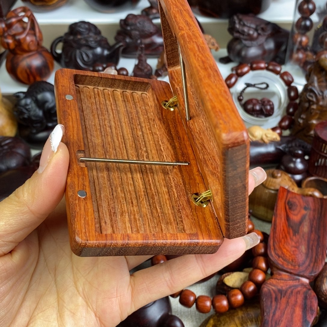 木缅甸花梨烟盒收纳