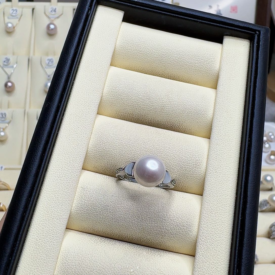 淡水珍珠戒指银S925镶嵌
