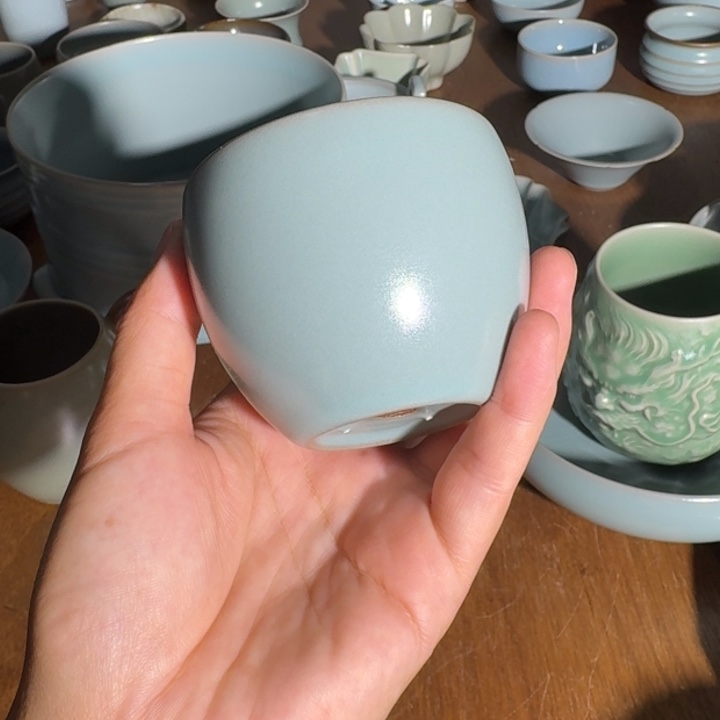 a***a君子天青釉主人杯玛瑙入釉
