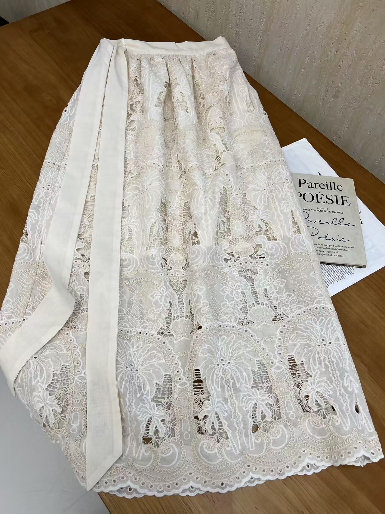 【se7en】新款时尚气质百搭重工蝴蝶结系带蕾丝半身裙优雅温柔204