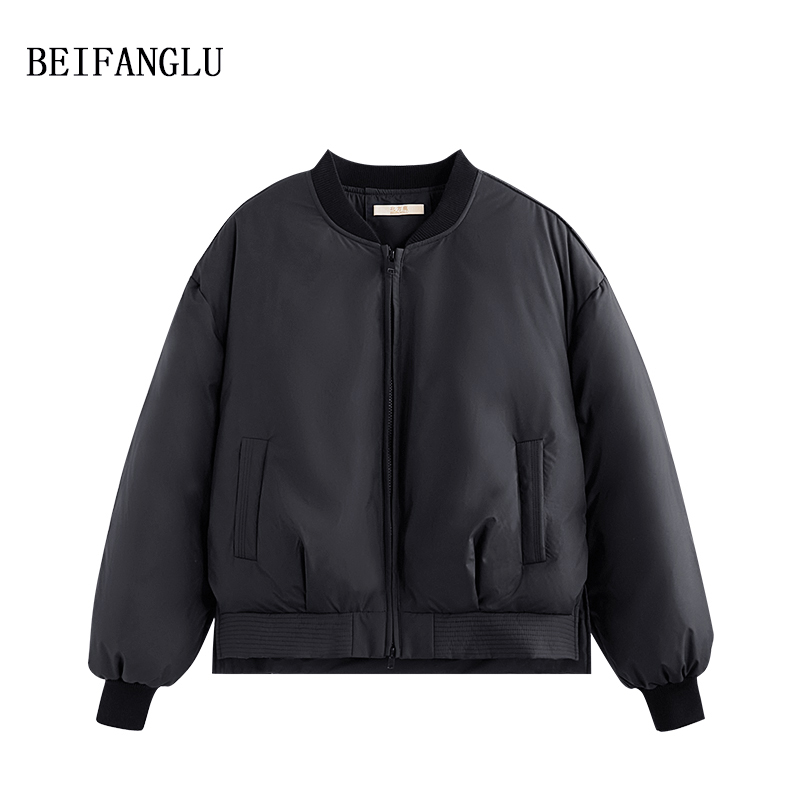 北方鹿【轻量90白鹅绒】2025冬季新品棒球领面包服短款羽绒服251385