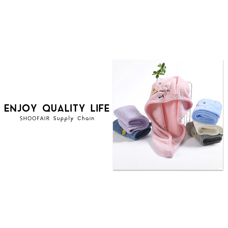 E888#干发帽珊瑚绒刺绣干发帽女强吸水速干创意干发巾(券)