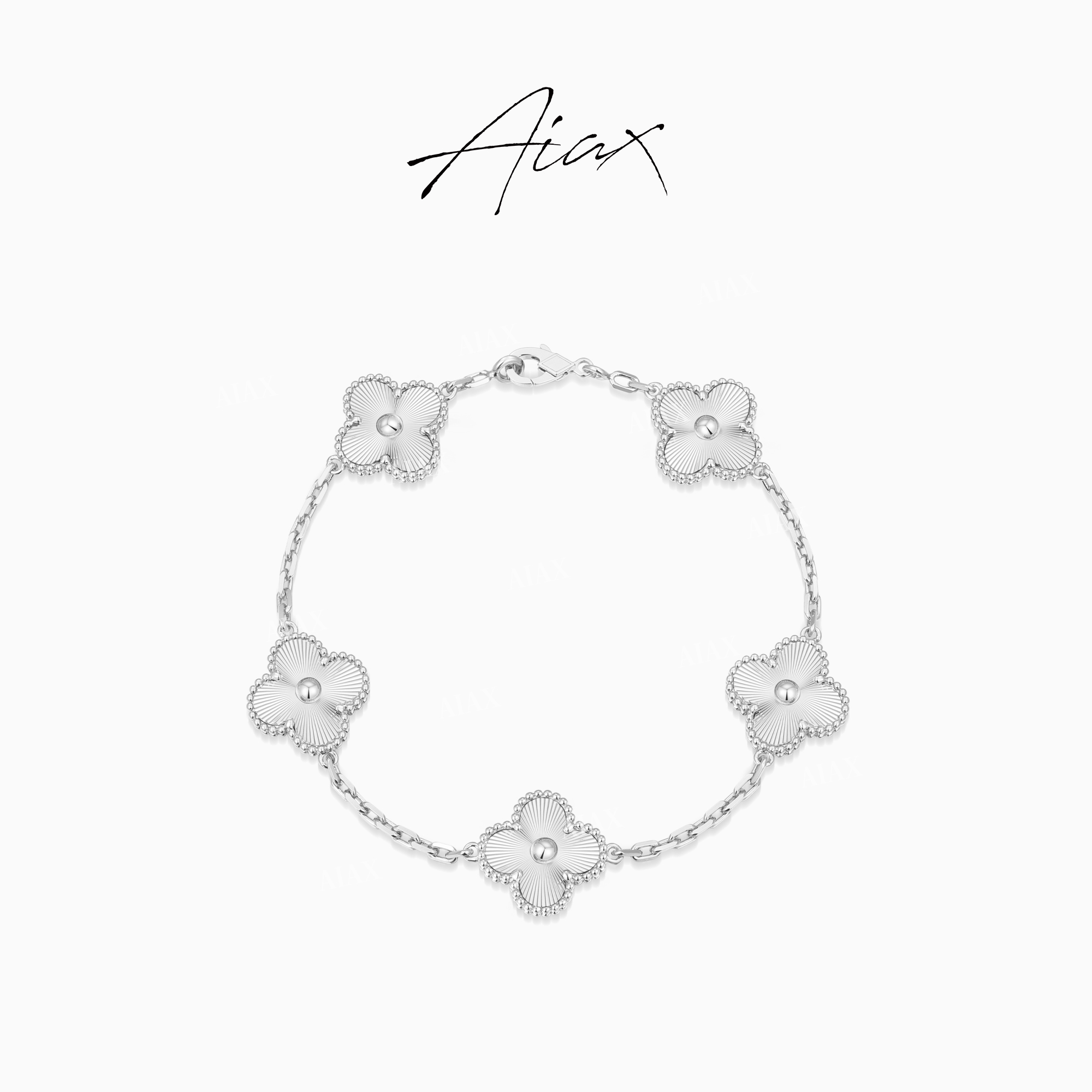 AIAX 【四叶】秋上新925银轻奢时尚气质镭射四叶手链TSS7276