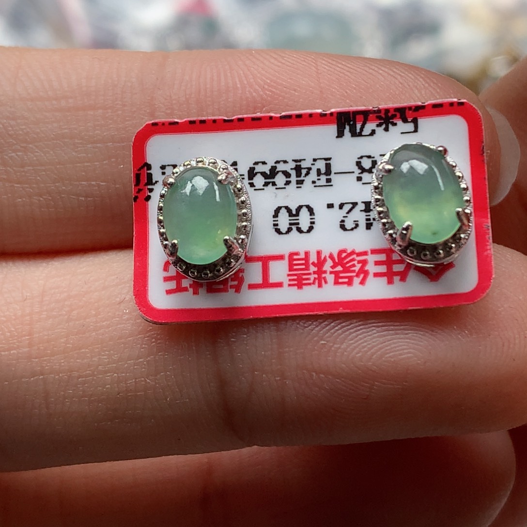 翡翠银S925镶嵌戒指天然翡翠手链