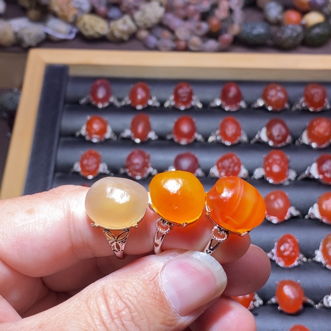 静***语玛瑙/玉髓合金戒指