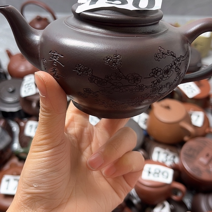 紫砂茶壶紫砂微瑕半手