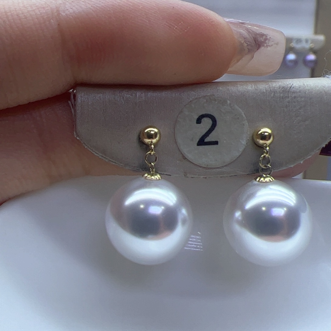 淡水珍珠耳饰18K金镶嵌