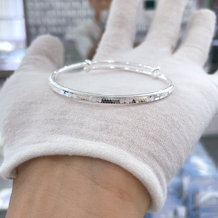 无足银中童蝴蝶结手镯