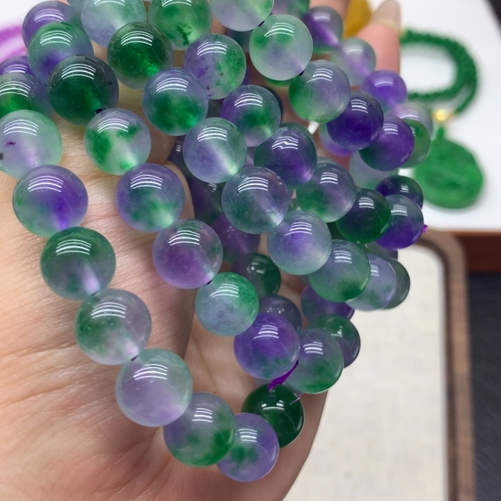 翡翠14K金镶嵌耳饰吊坠