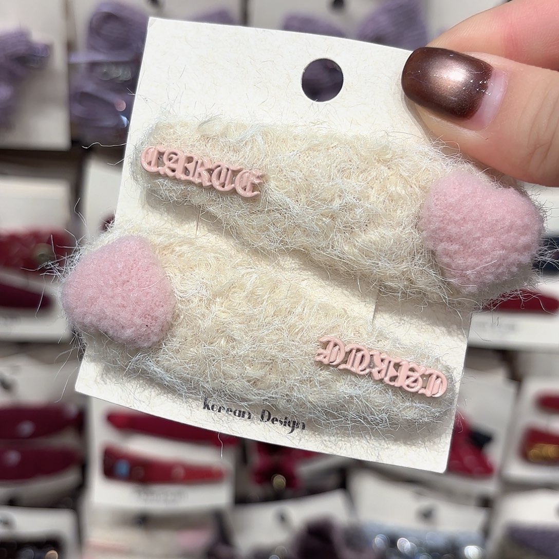 布艺铁合金粉色爱心拜拜一对