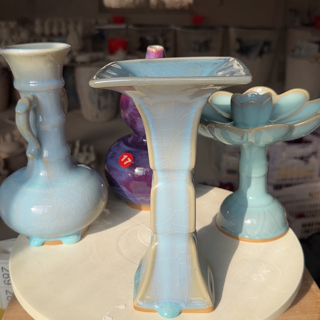 摆件陶郑家钧窑摆件微瑕