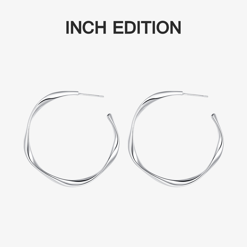 INCHEDITION 纯铜耳饰 小众高级感显脸小波光粼粼-大麻花耳环洛