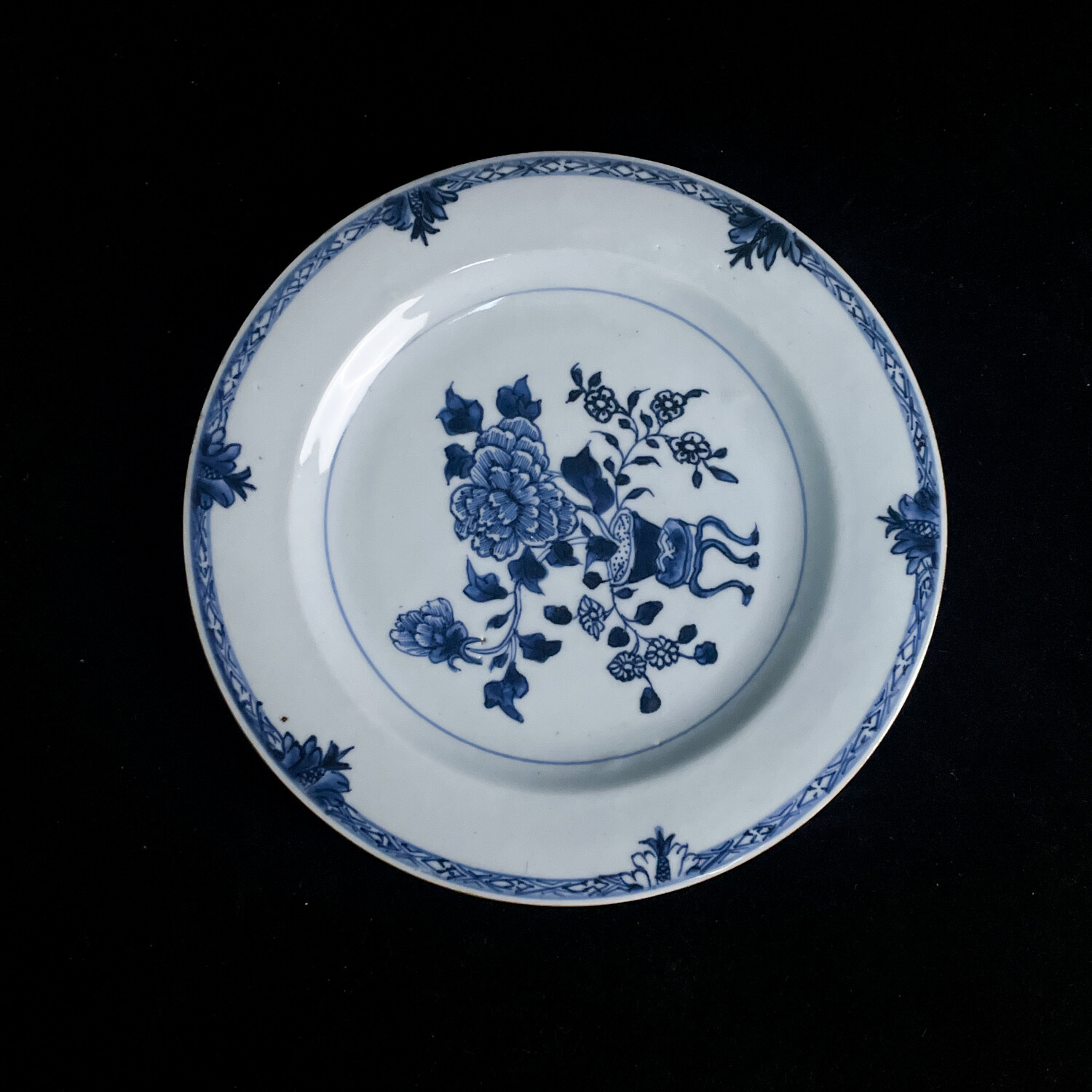 清康熙  青花花卉纹盘3-M25LX001C86
