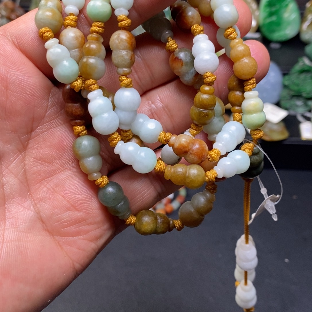 翡翠未镶嵌毛衣链葫芦