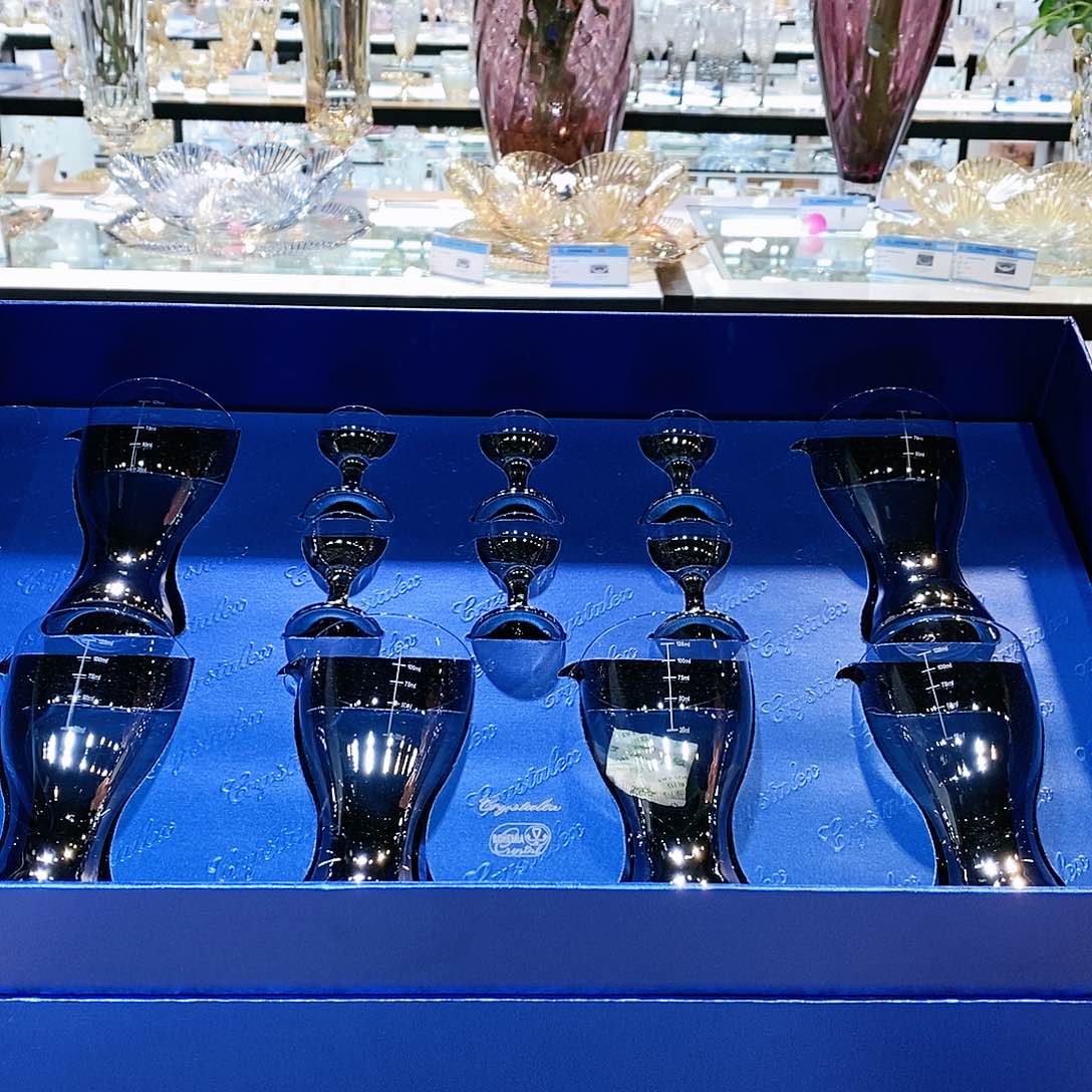 水晶玻璃无手柄款6杯6壶金色