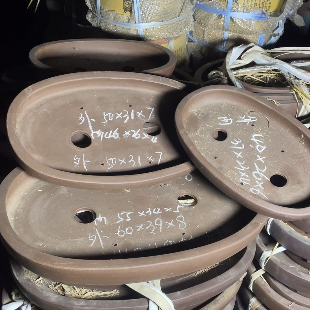 紫砂60/50/40椭圆一套3只