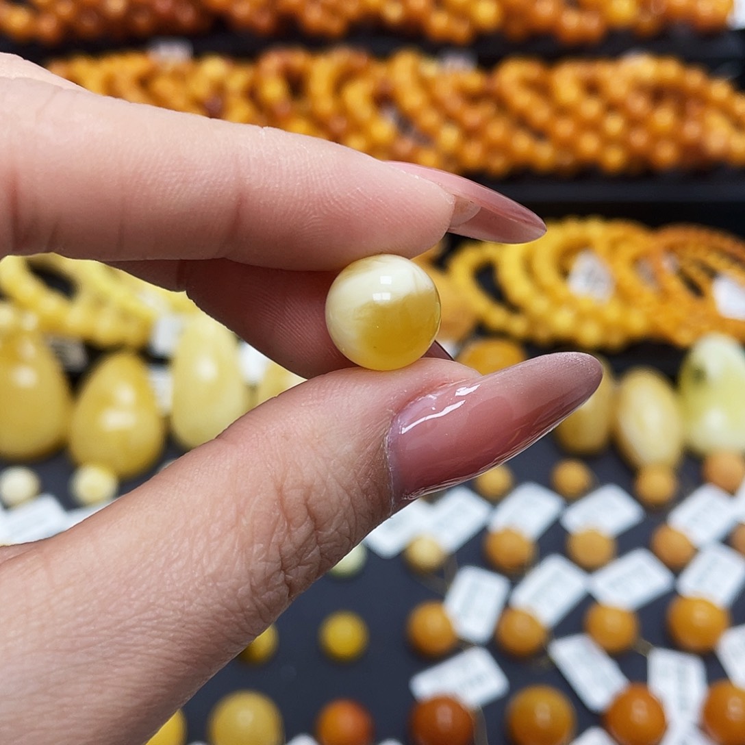 蜜蜡珠宝奇石未镶嵌12.1mm圆珠