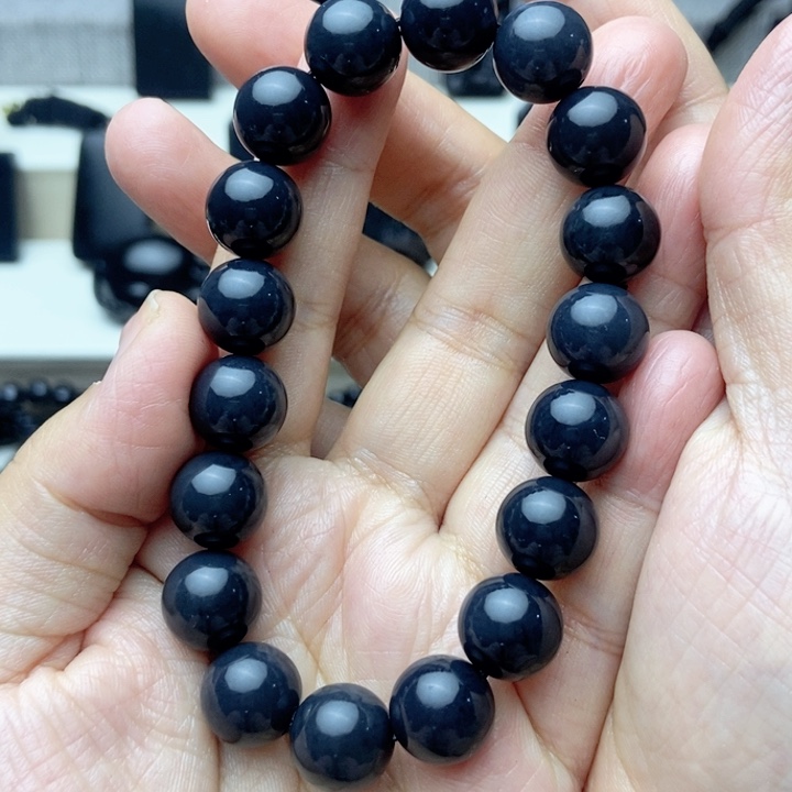 未镶嵌手链和田玉卡12圆珠手串 高细料