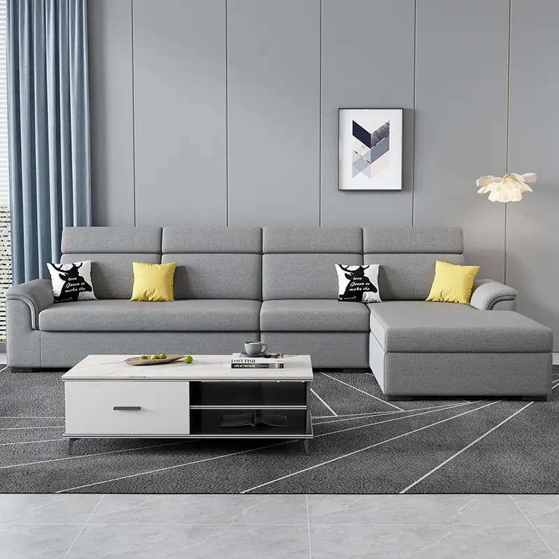 雪尼尔现代简约布艺沙发家用大小户型沙发客厅直排贵妃沙发可拆洗