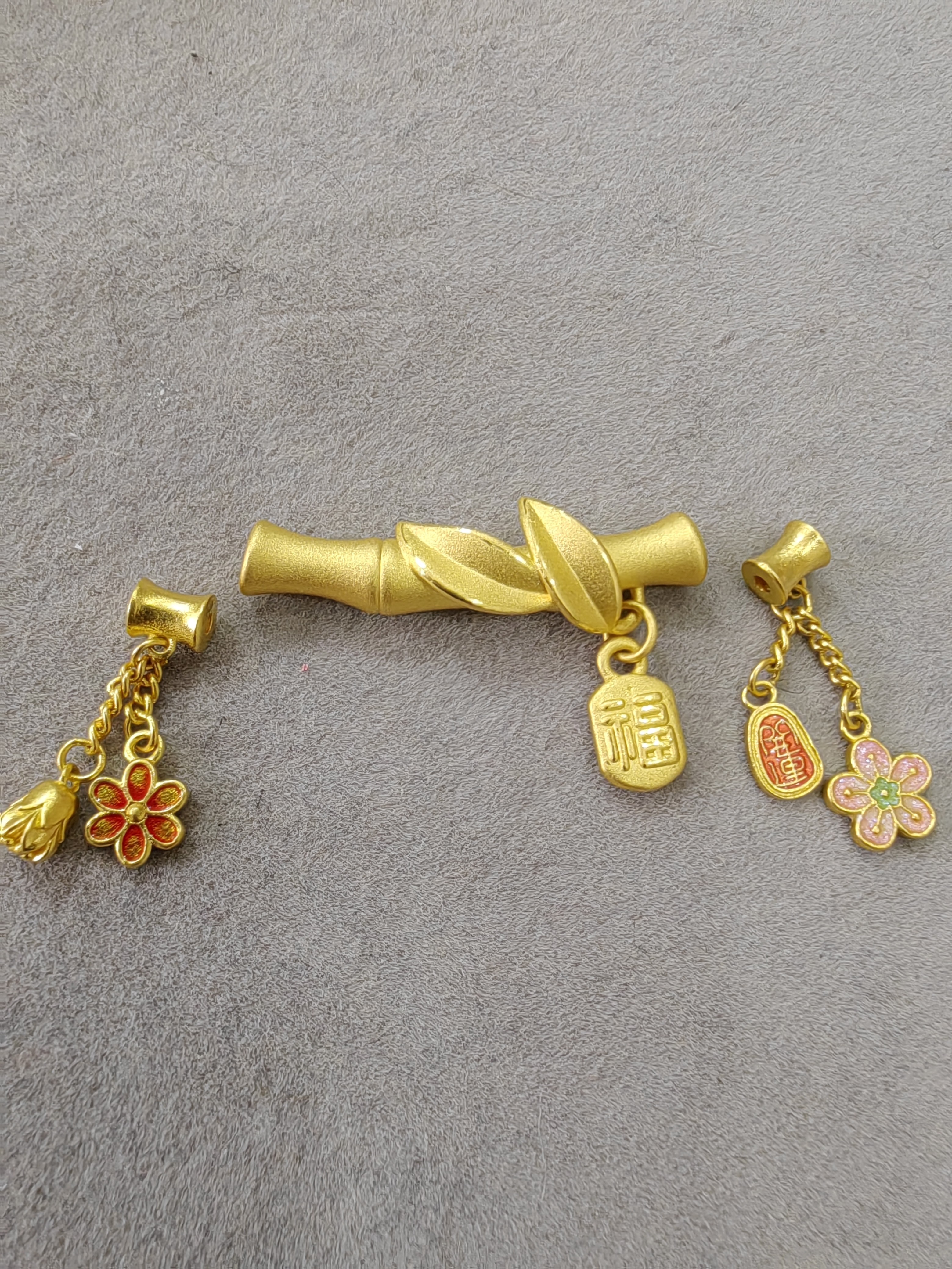 胖福饰品足金弯管配饰