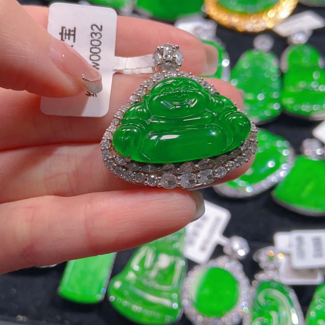 翡翠吊坠(不含链)银S925镶嵌