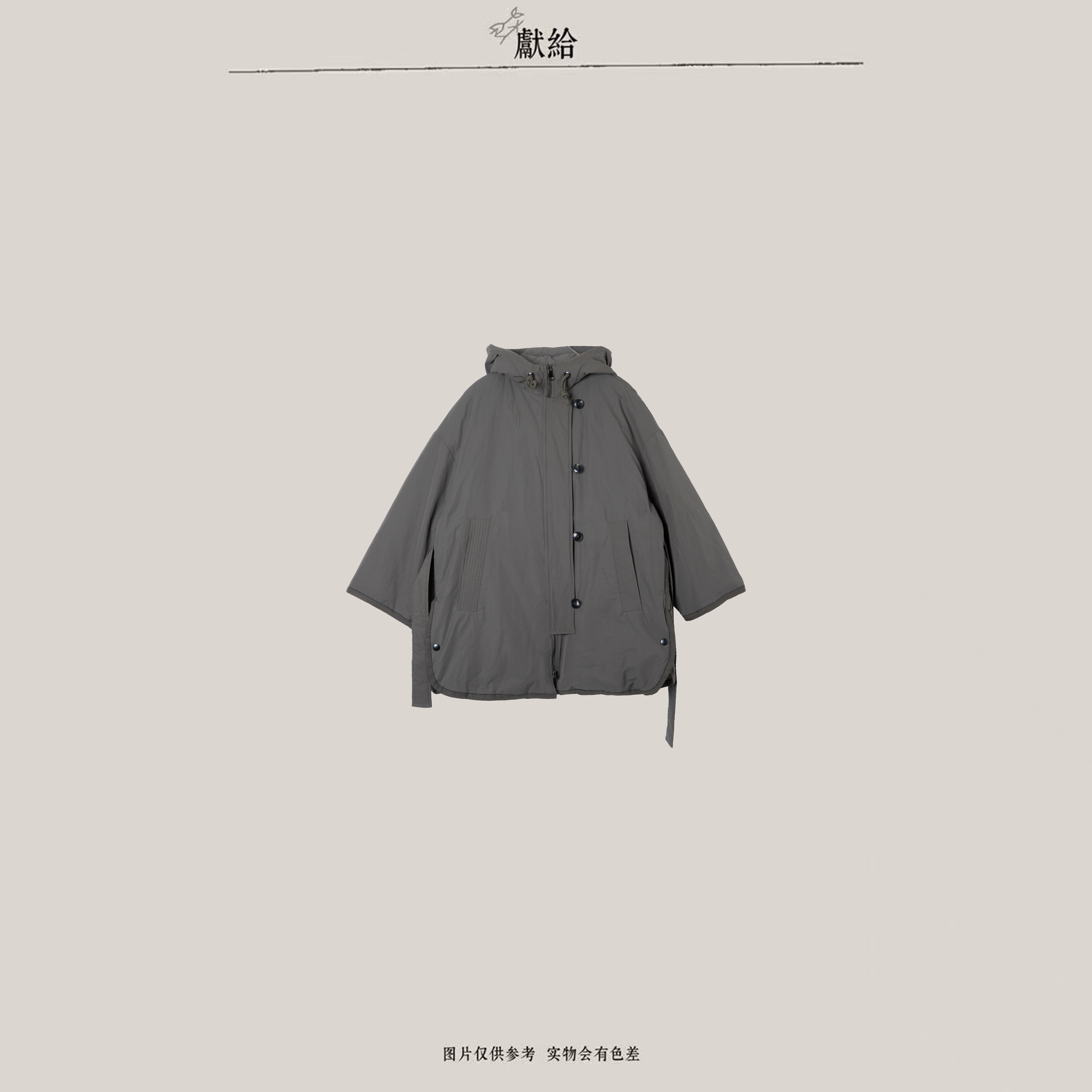 dedicate3/大版双面穿连帽中长款鹅绒服/日系户外休闲休闲