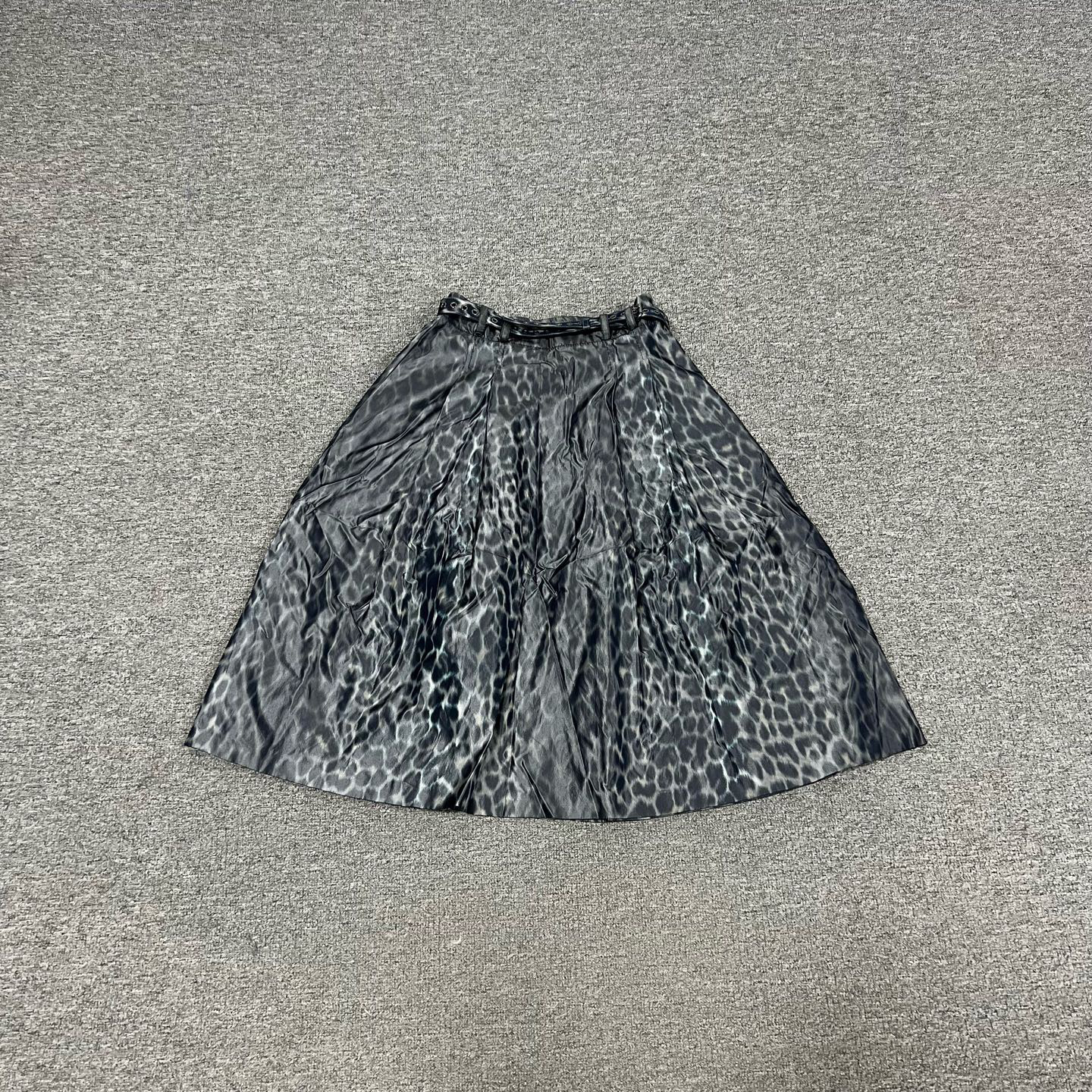 99新 AMIPARIS 迪奥 豹纹 百褶 半身裙 38码 