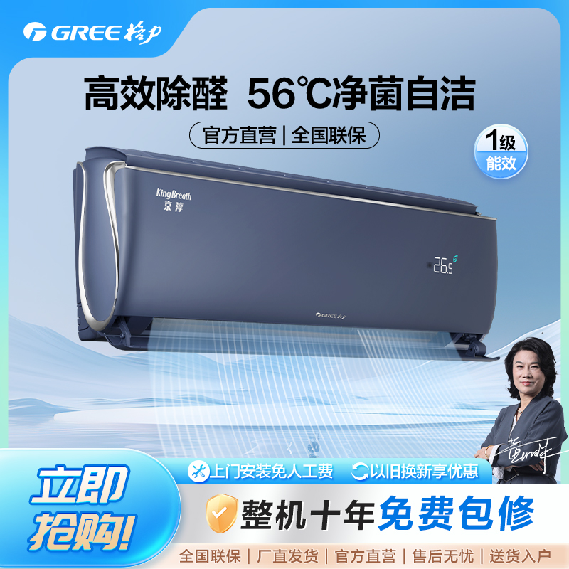政府补贴/格力京淳大1匹变频冷暖1级能效除甲醛空调挂式
