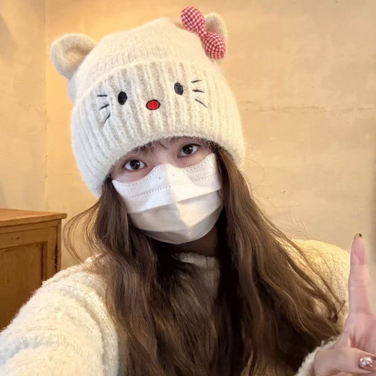 【618】秋冬季时尚毛绒包头针织帽保暖加厚百搭韩版