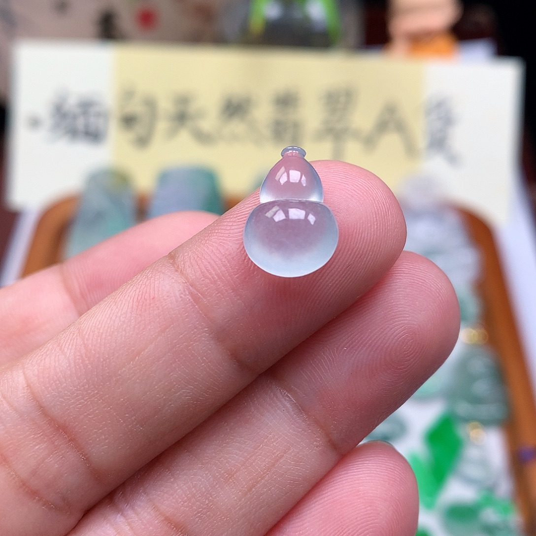 翡翠散珠缅甸天然A货翡翠冰种葫芦