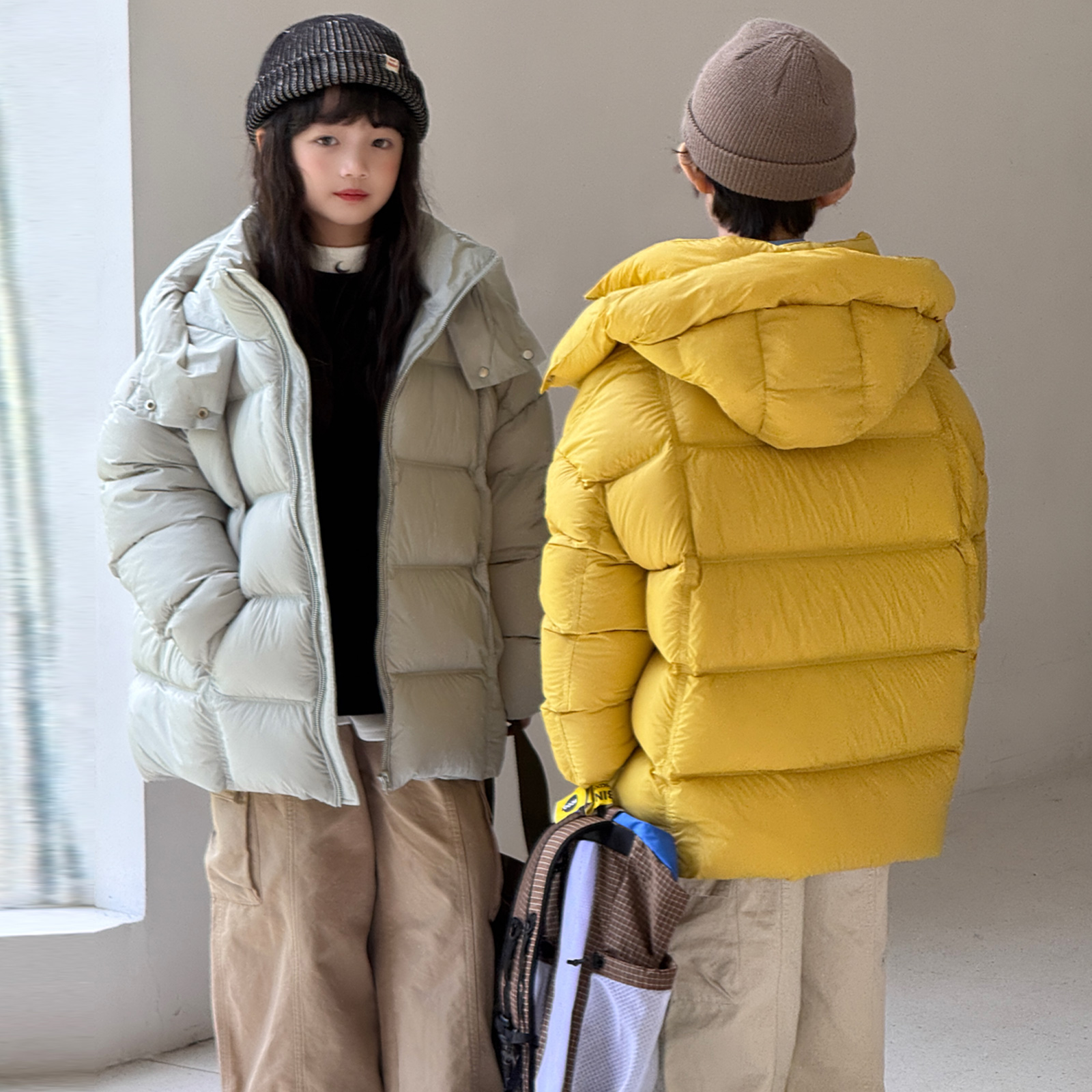 儿童羽绒服韩版新款童装男童女童中大童加厚连帽短款白鸭绒外套潮