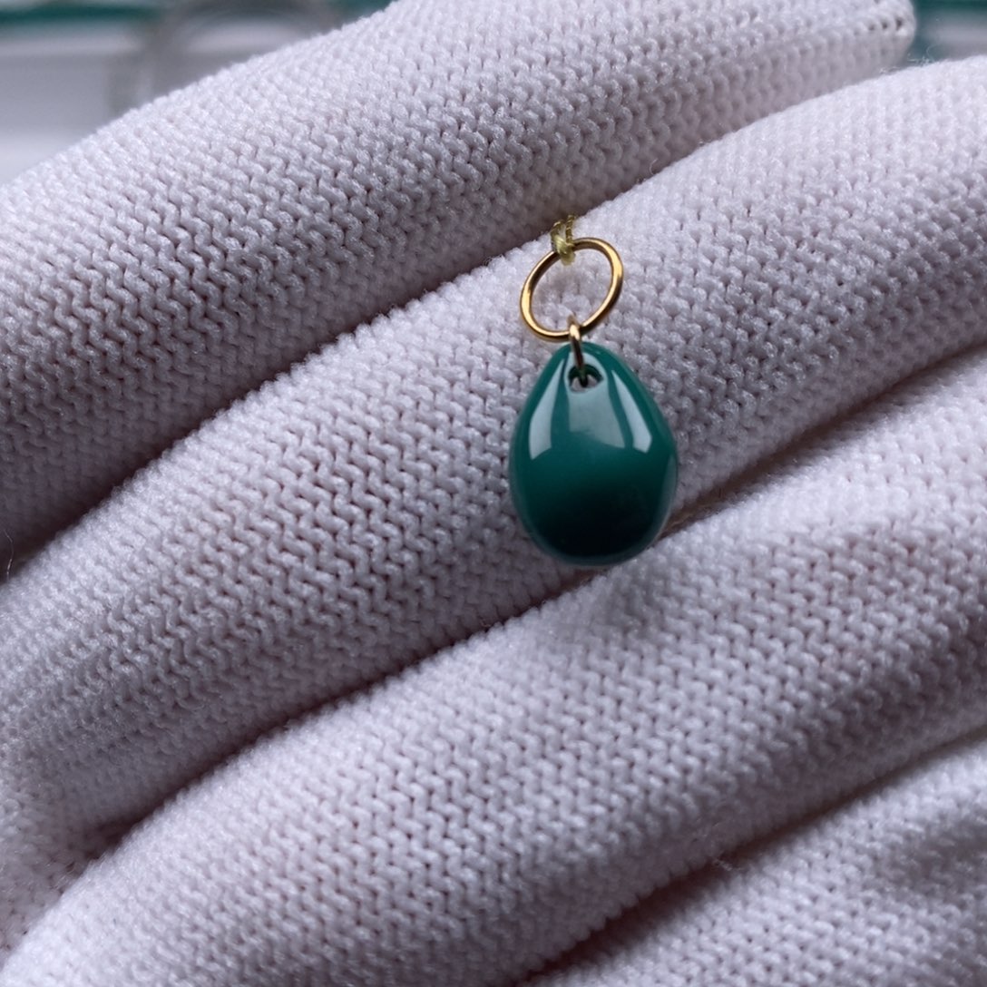 绿松石未镶嵌珠宝奇石随型侧挂8mm