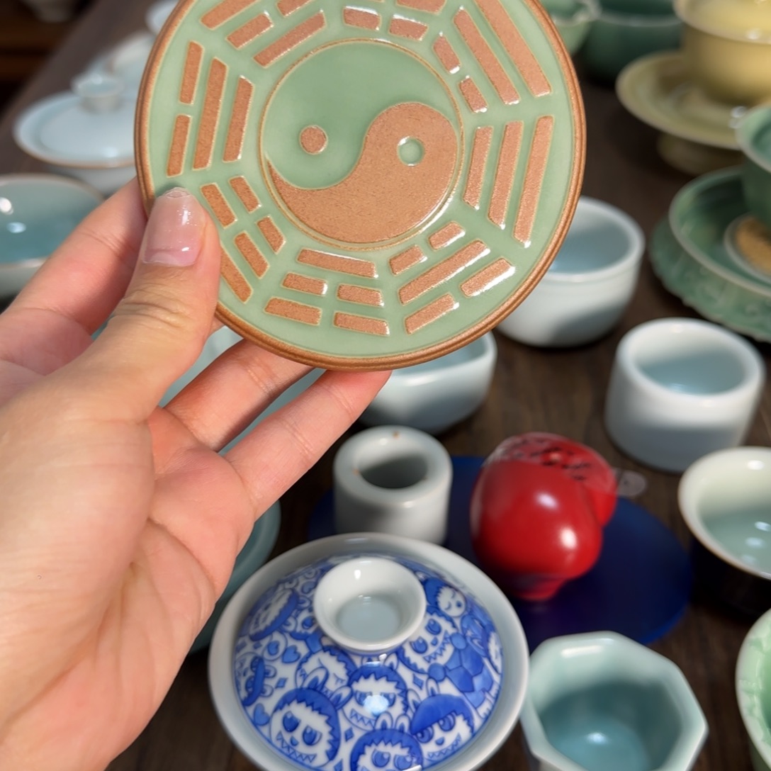 月***江摆件陶龙泉青瓷青瓷杯垫