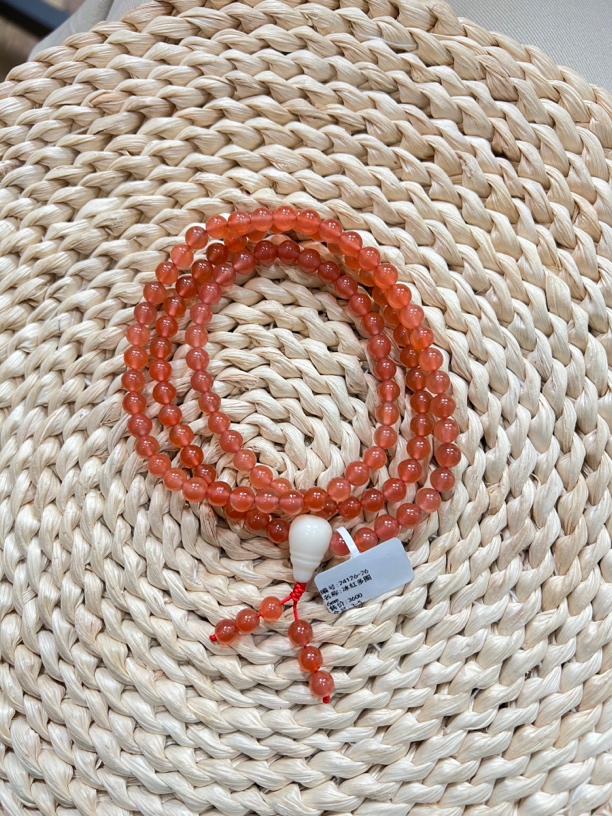 保山天然原矿南红冰粉多圈6mm