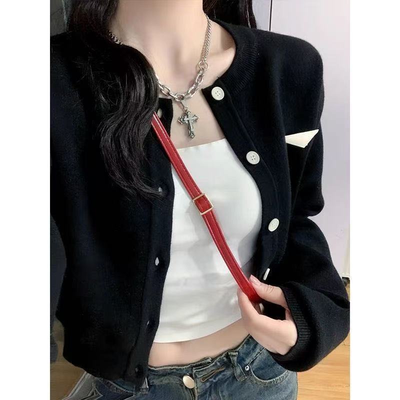 401-450（需实时下单）毛衣针织开衫春季新款长袖短款显瘦外套上衣