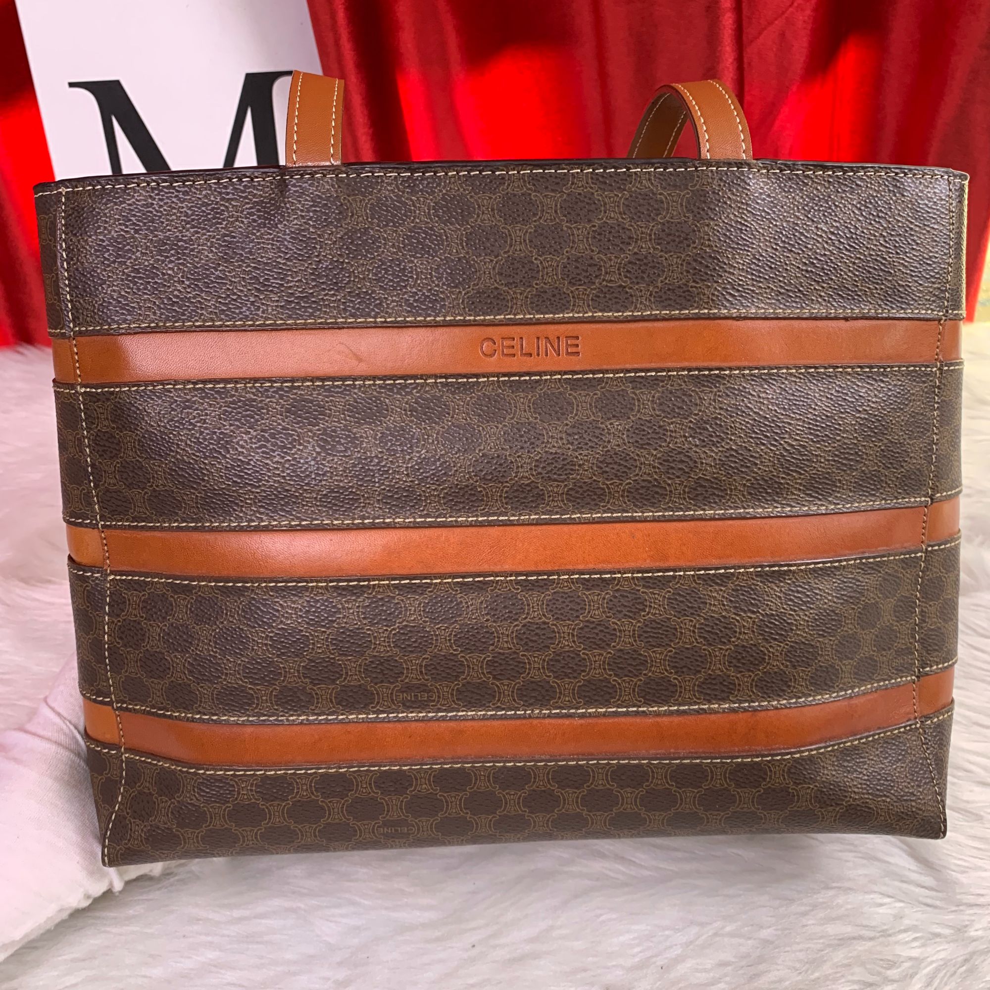 95新 Celine/思琳 老花托特包/KH06628056/8056/修复品