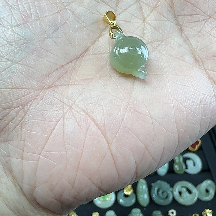 和田玉吊坠(不含链)银S925镶嵌