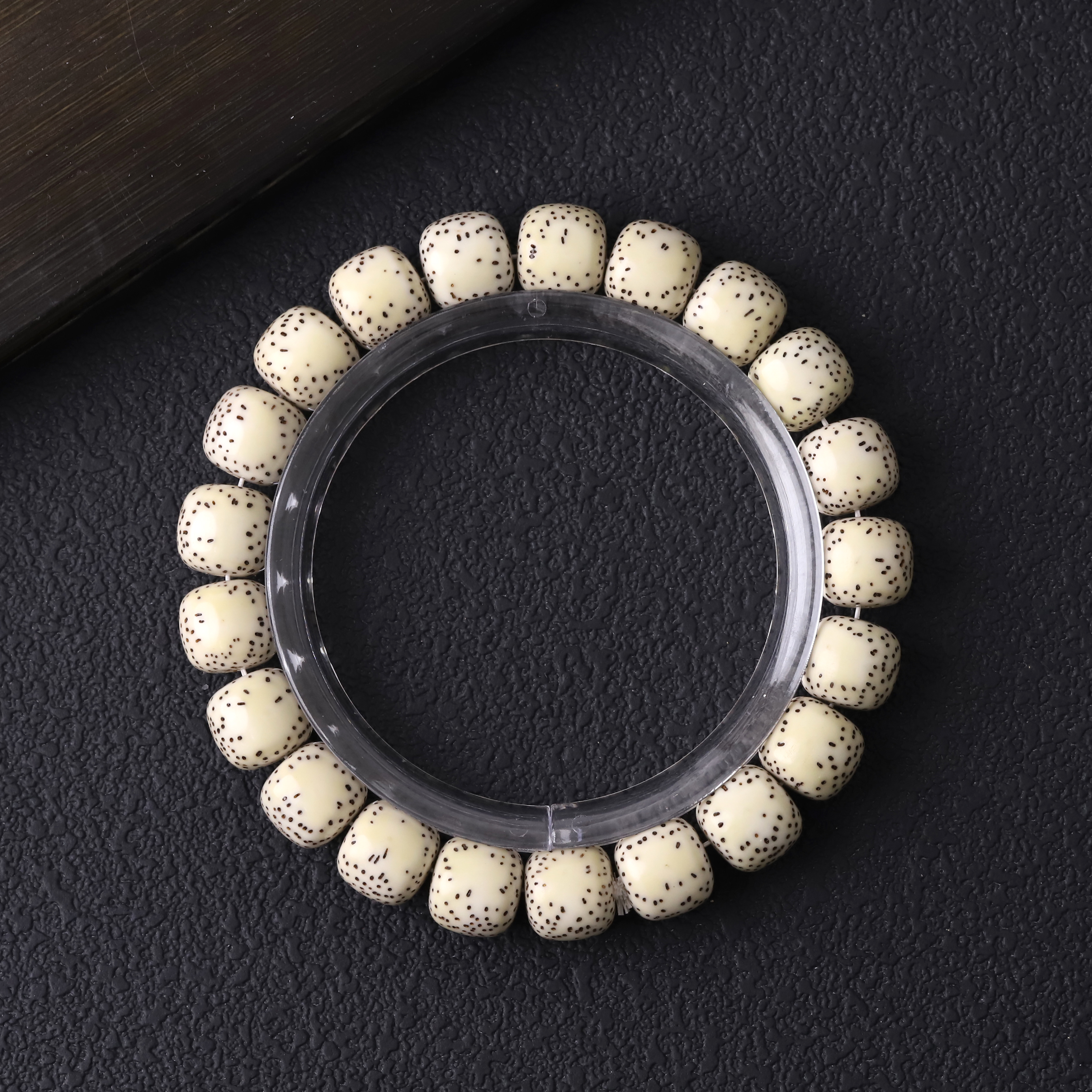 251261【原白干磨细星大留白】星月菩提文玩单圈手串